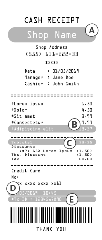 Receipt example